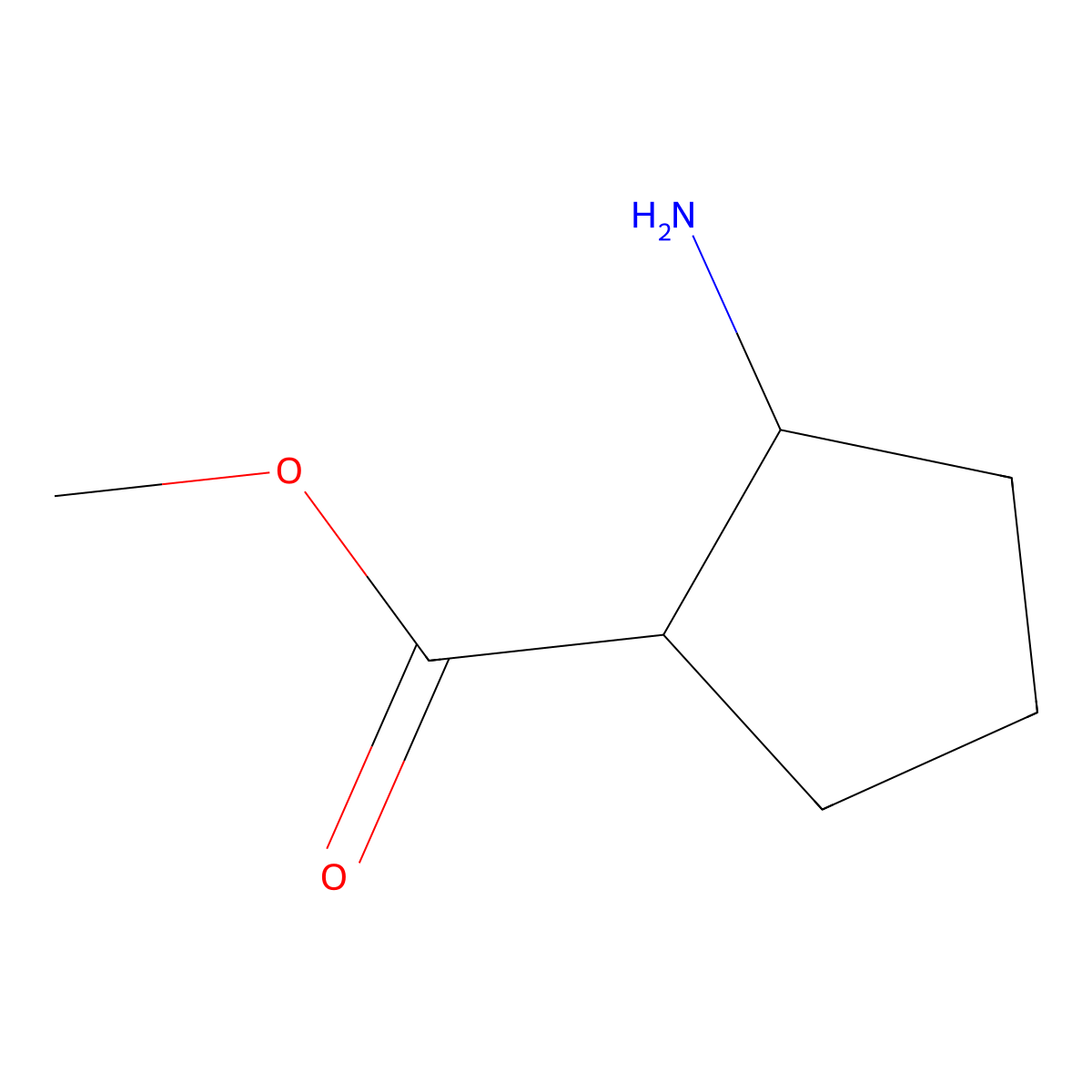 Methyl 2-aminocyclopentanecarboxylate molecular structure, CAS 342419-20-9
