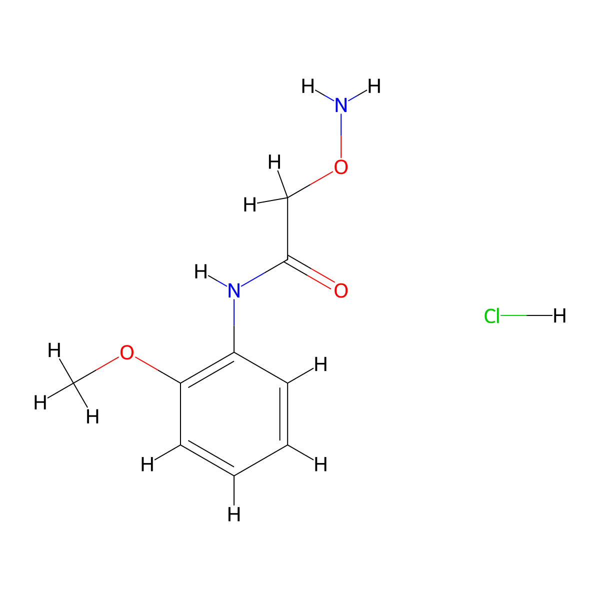 2-(aminooxy)-N-(2-methoxyphenyl)acetamide hydrochloride molecular structure, CAS 34242-84-7