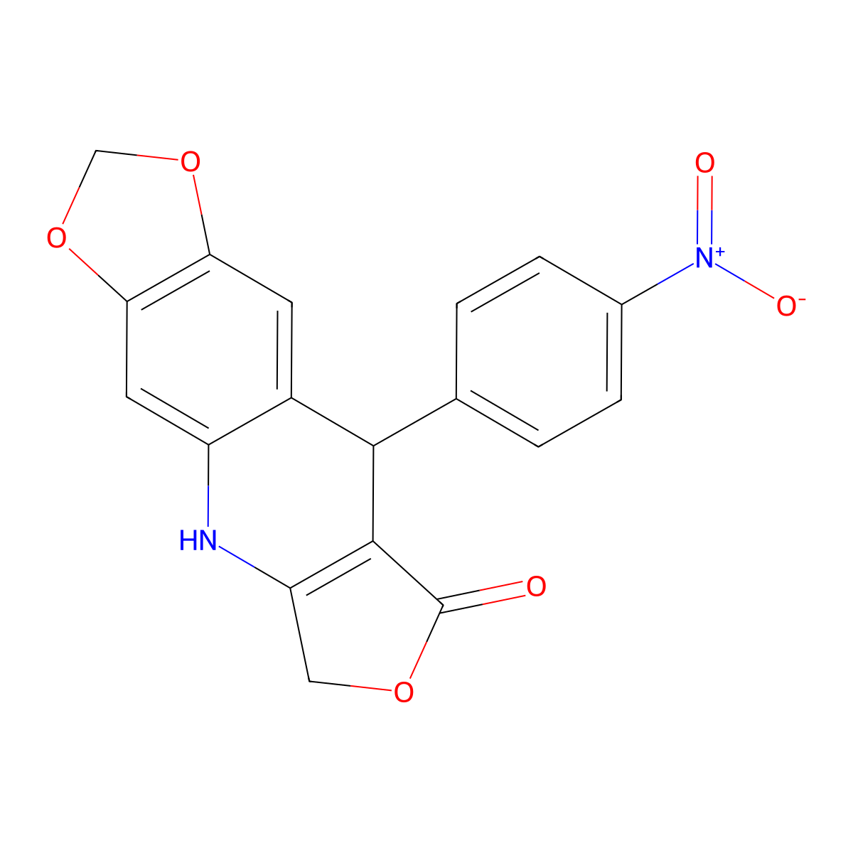 8-(4-Nitrophenyl)-5,12,14-trioxa-2-azatetracyclo[7.7.0.0^{3,7}.0^{11,15}]hexadeca-1(9),3(7),10,15-tetraen-6-one molecular structure, CAS 342421-43-6