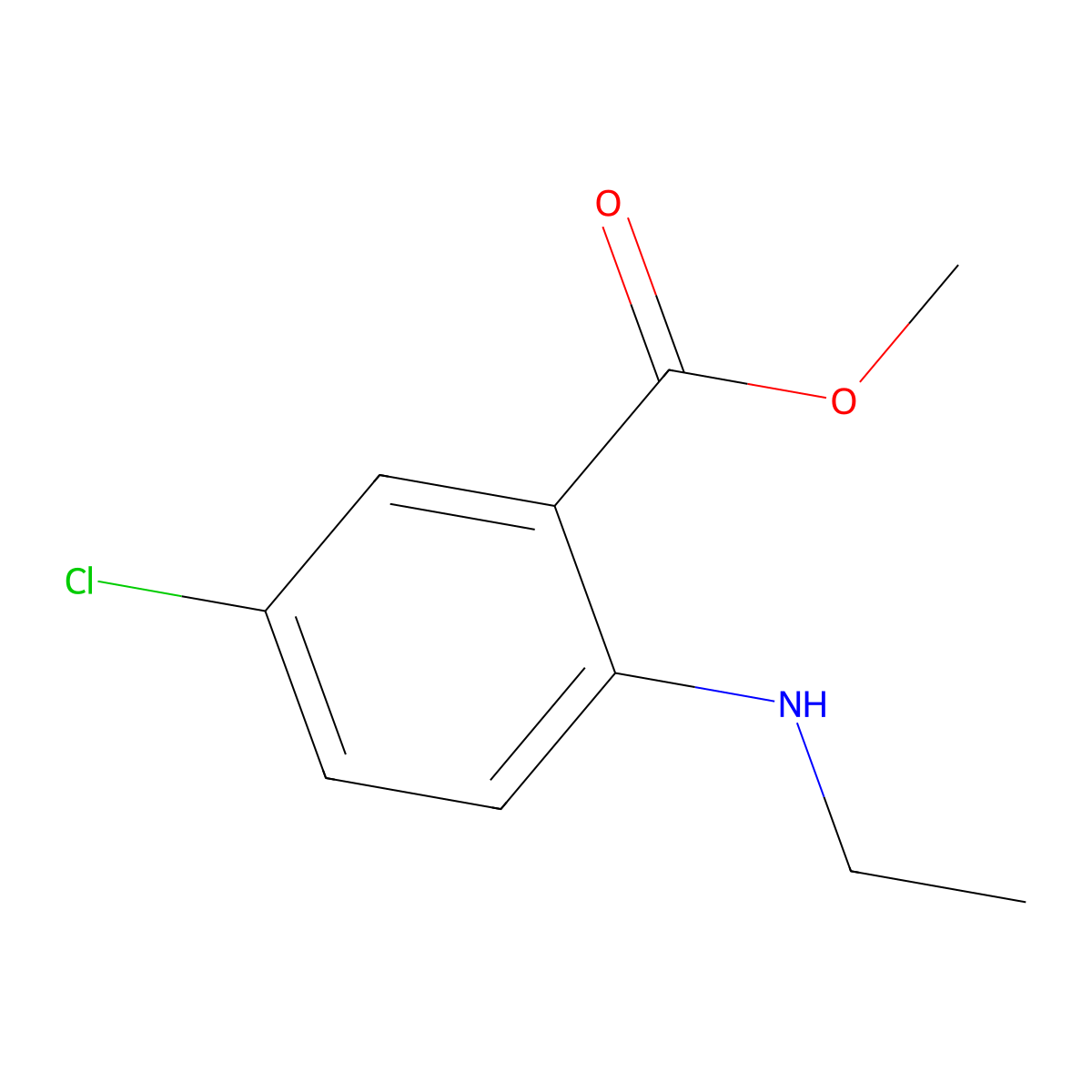 Methyl 5-chloro-2-(ethylamino)benzoate molecular structure, CAS 342422-34-8