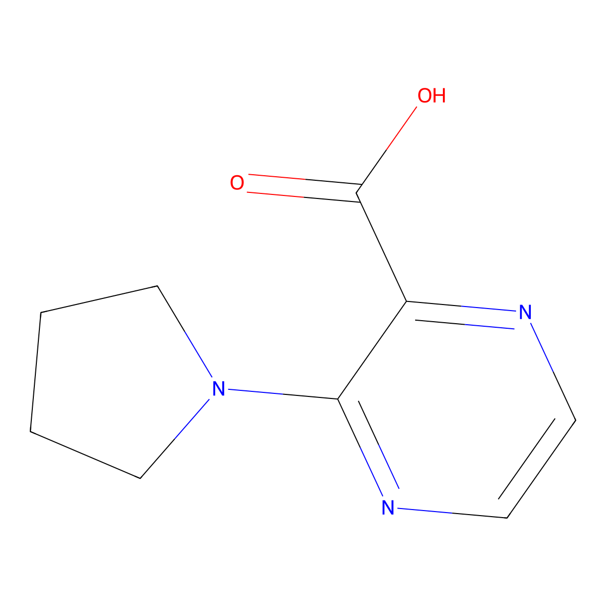 3-(Pyrrolidin-1-yl)pyrazine-2-carboxylic Acid molecular structure, CAS 342422-98-4
