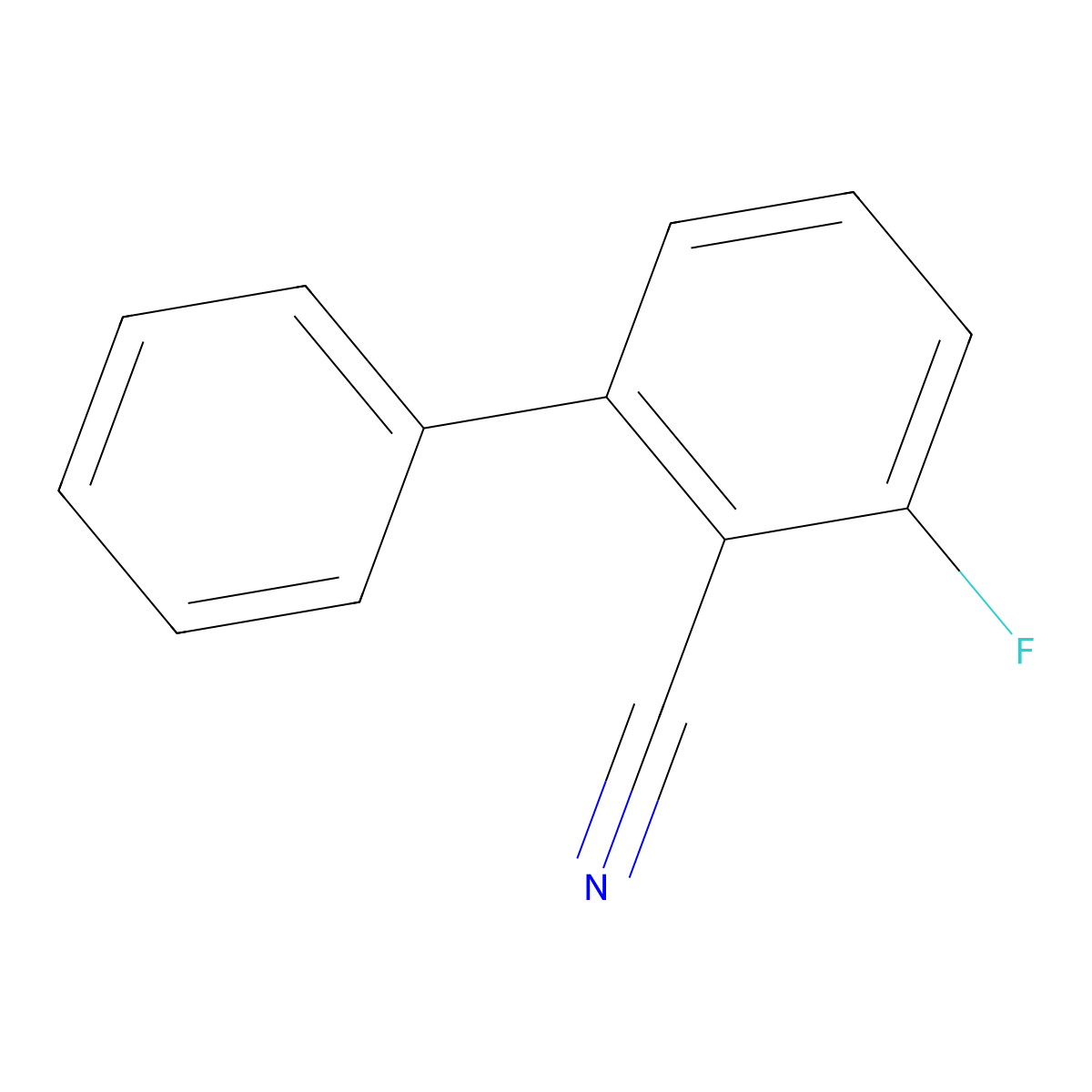 2-Cyano-3-fluorobiphenyl molecular structure, CAS 342427-89-8