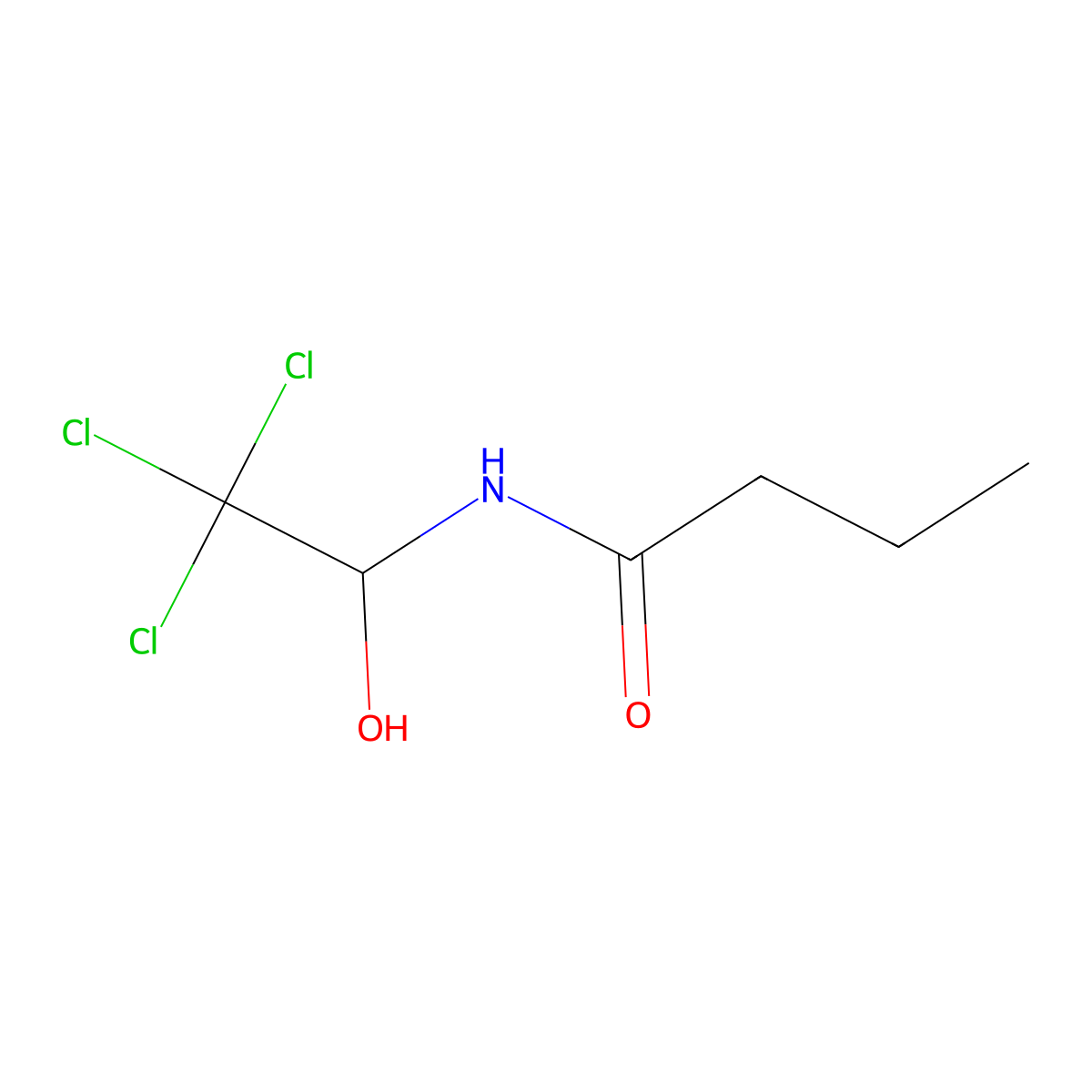 Butyramide, N-(2,2,2-trichloro-1-hydroxyethyl)- molecular structure, CAS 34243-51-1
