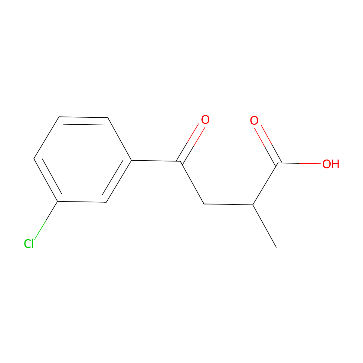 4-(3-Chlorophenyl)-2-methyl-4-oxobutanoic acid molecular structure, CAS 34243-96-4
