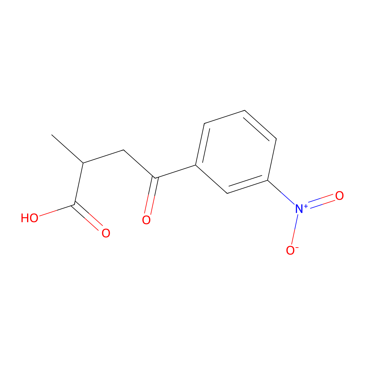 2-Methyl-4-(3-nitrophenyl)-4-oxobutanoic acid molecular structure, CAS 34243-99-7
