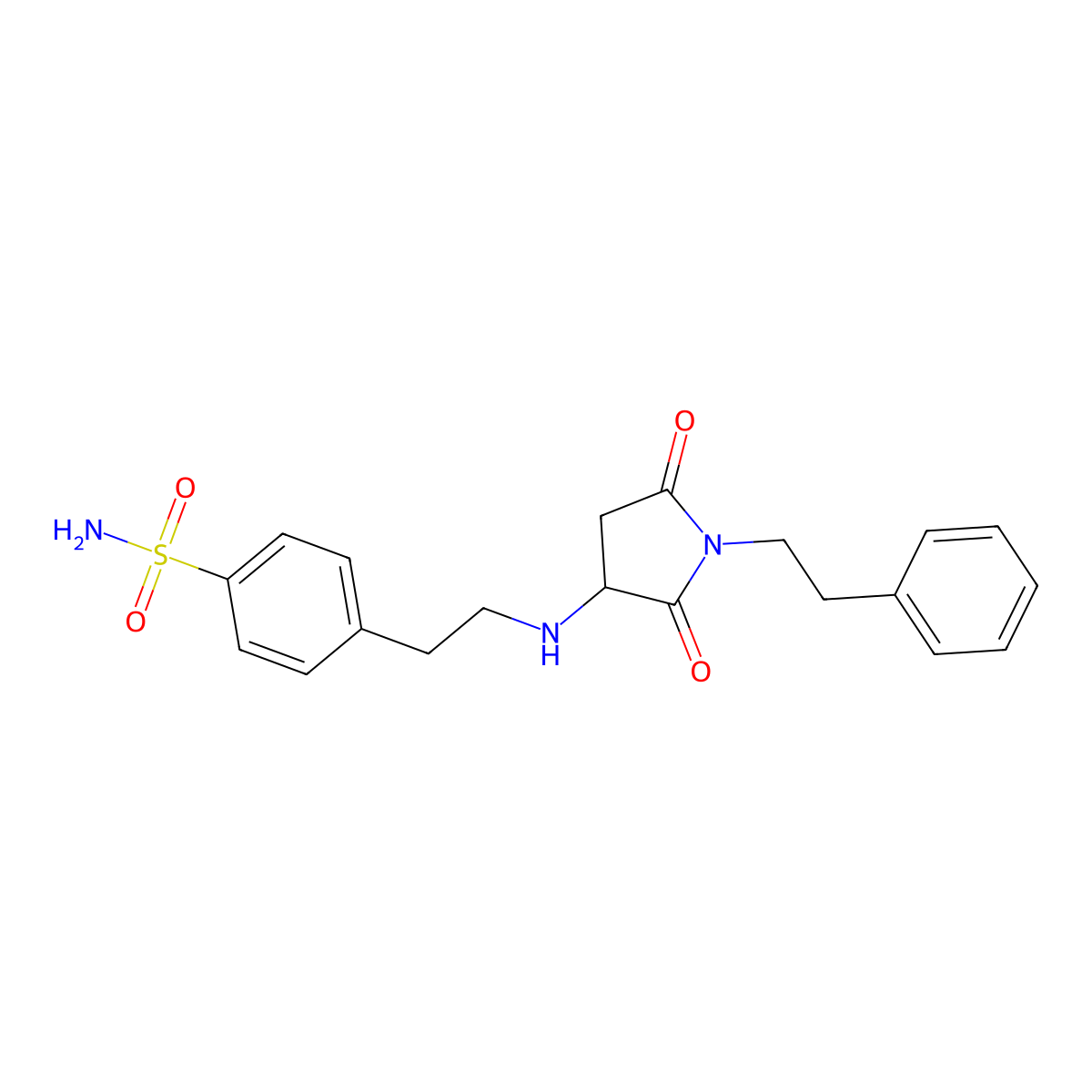 4-[2-[[2,5-Dioxo-1-(2-phenylethyl)pyrrolidin-3-yl]amino]ethyl]benzenesulfonamide molecular structure, CAS 342431-48-5