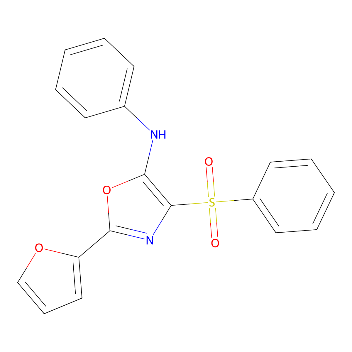 4-(benzenesulfonyl)-2-(furan-2-yl)-N-phenyl-1,3-oxazol-5-amine molecular structure, CAS 342433-26-5
