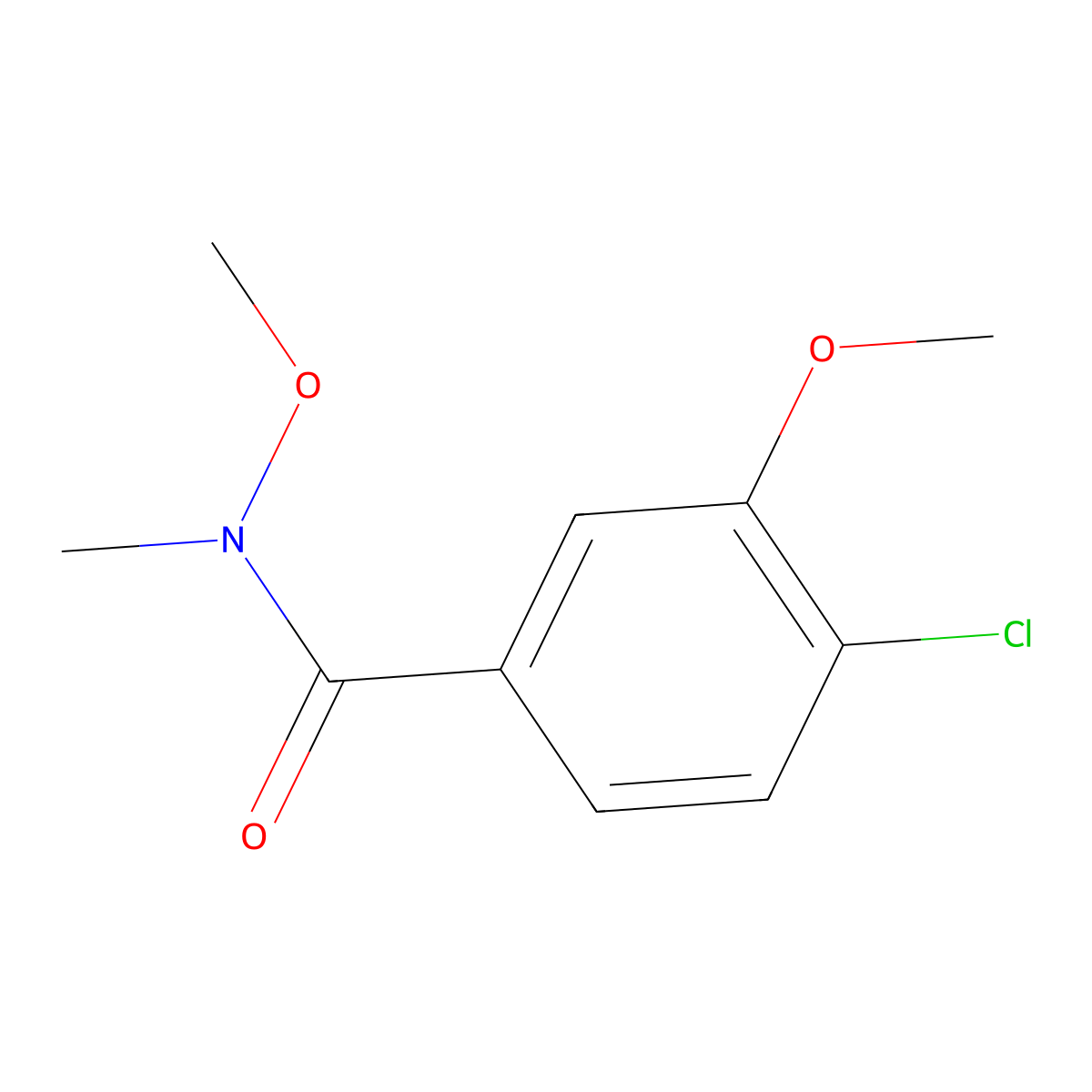 4-Chloro-3,N-dimethoxy-N-methyl-benzamide molecular structure, CAS 342435-00-1