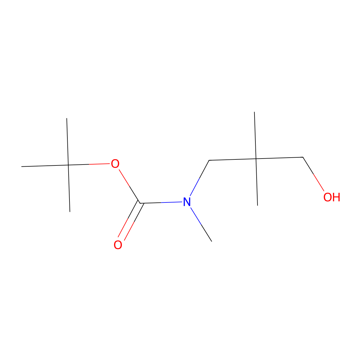 tert-butyl N-(3-hydroxy-2,2-dimethylpropyl)-N-methylcarbamate molecular structure, CAS 342435-10-3