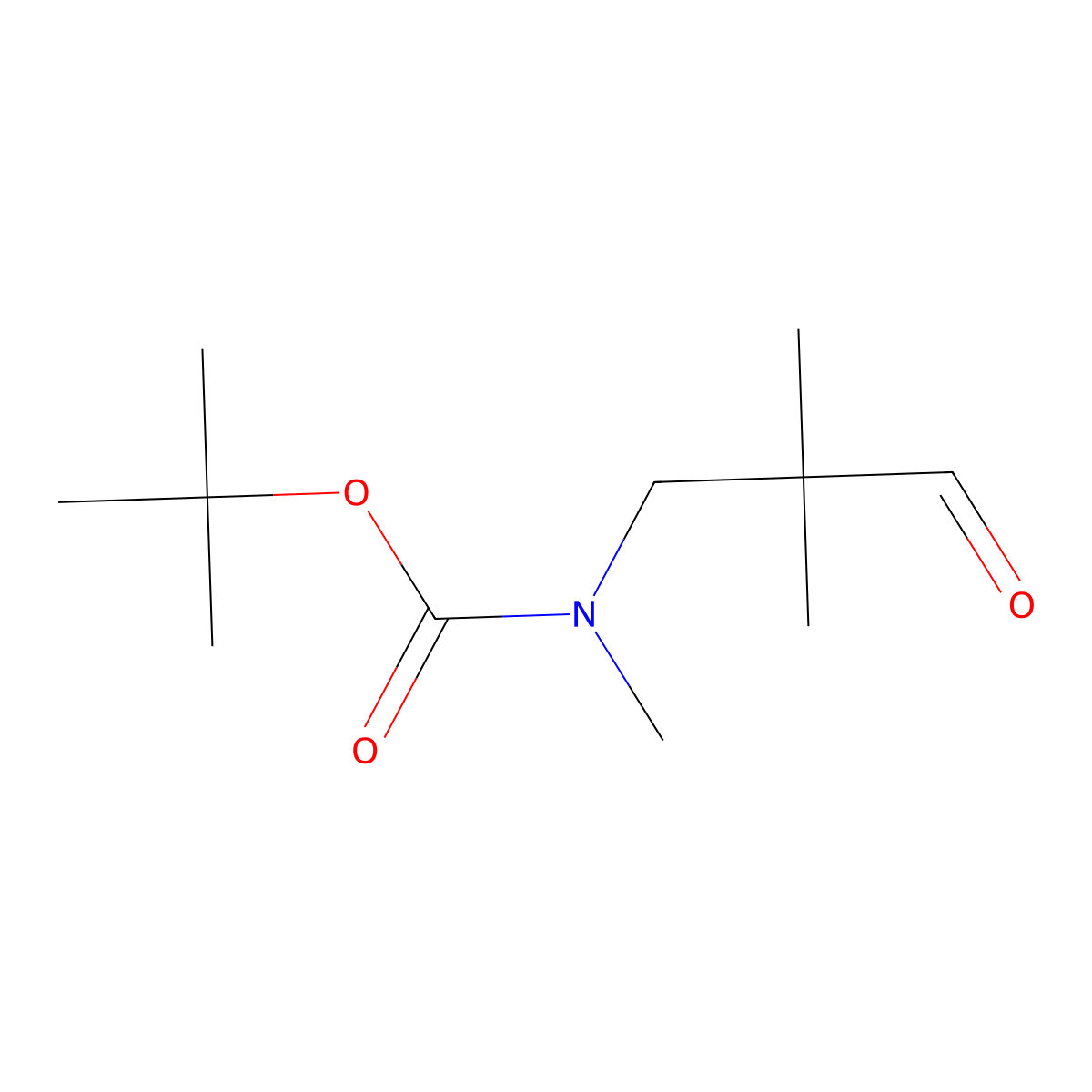 Carbamic acid, (2,2-dimethyl-3-oxopropyl)methyl-, 1,1-dimethylethyl ester molecular structure, CAS 342435-11-4