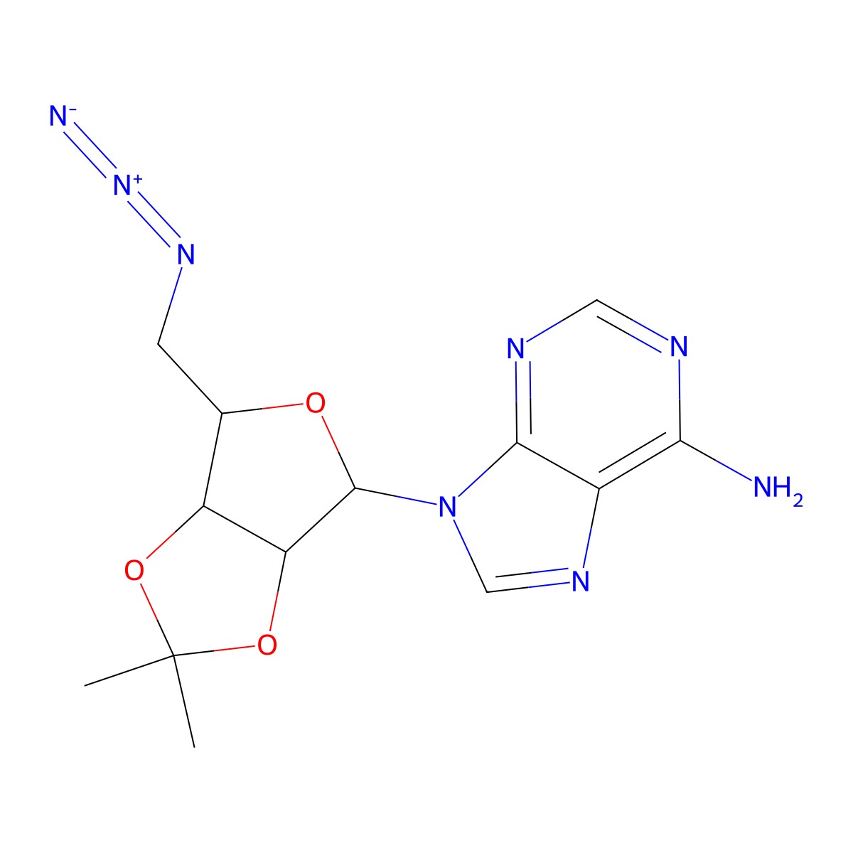 5'-Azido-5'-deoxy-2',3'-O-isopropylideneadenosine molecular structure, CAS 34245-48-2