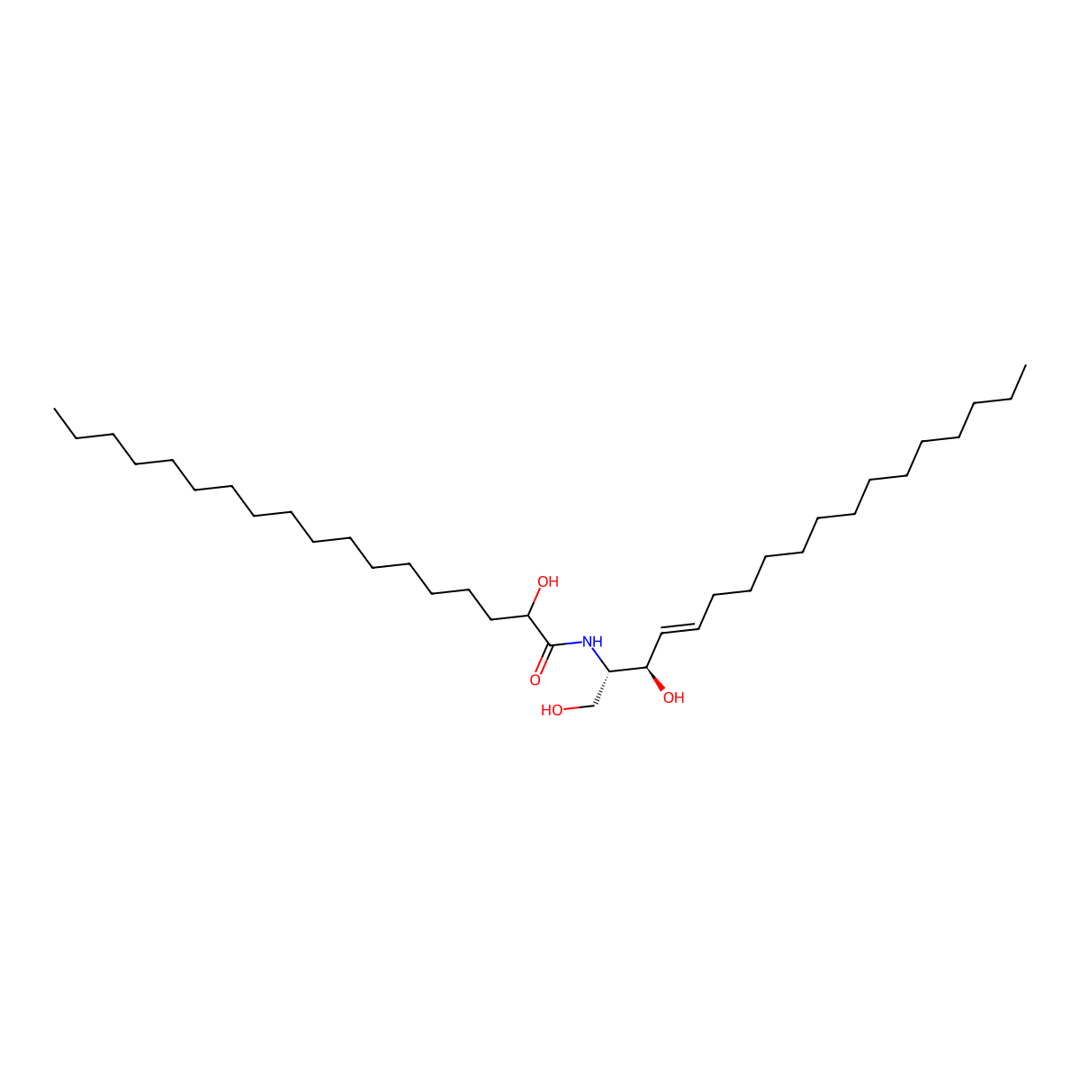 N-2-hydroxystearoylsphingosine molecular structure, CAS 34249-41-7