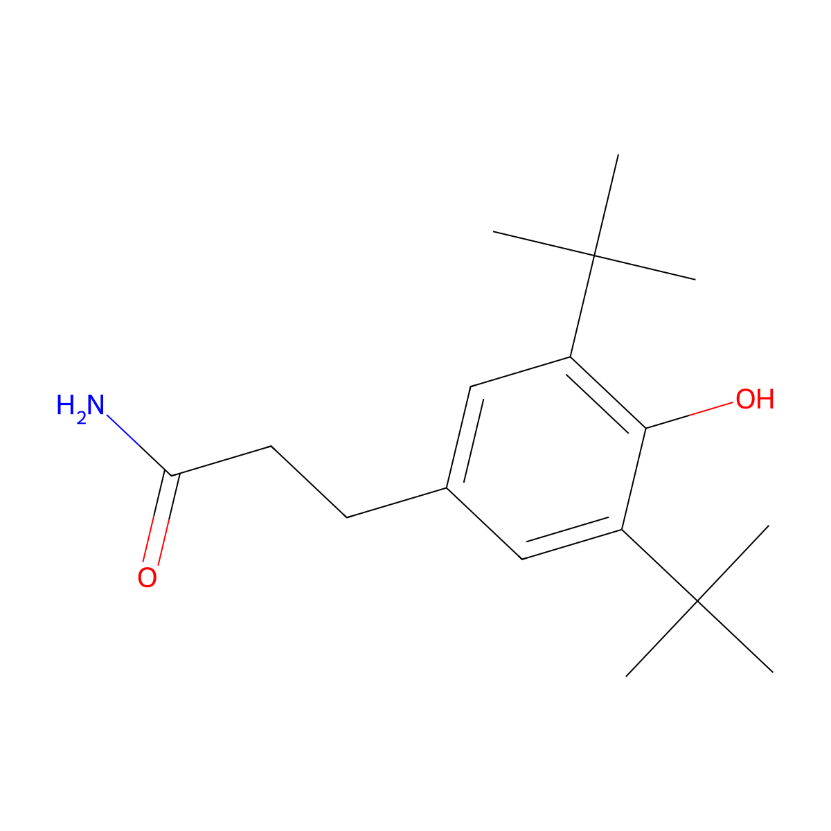 3-(3,5-Di-tert-butyl-4-hydroxyphenyl)propanamide molecular structure, CAS 34249-71-3