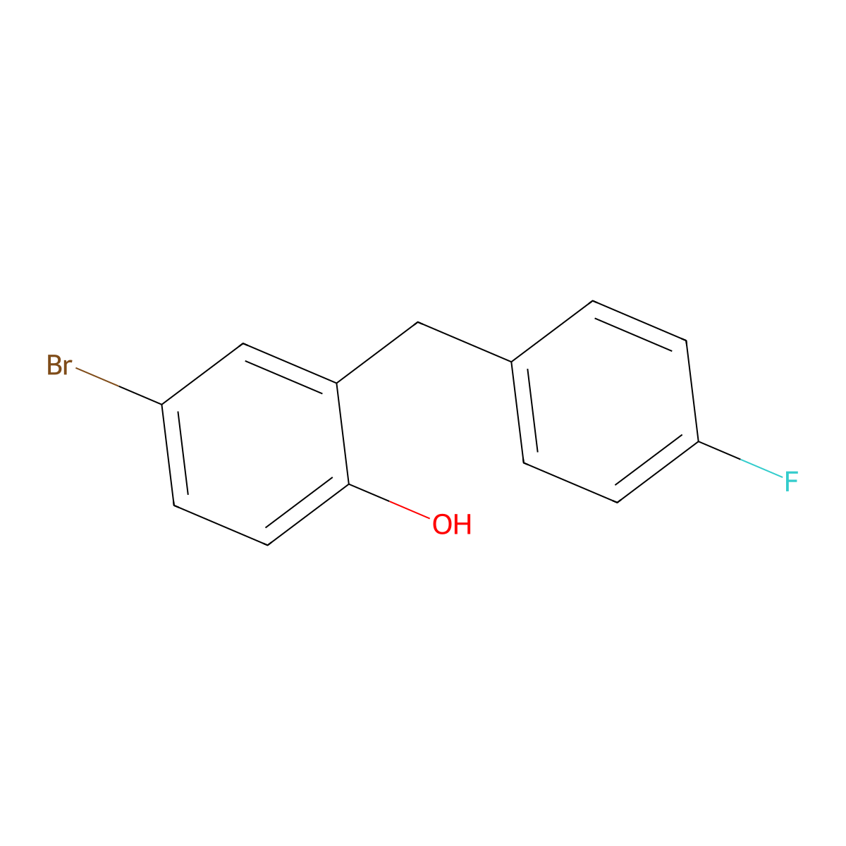 4-Bromo-2-(4-fluorobenzyl)phenol molecular structure, CAS 34249-79-1