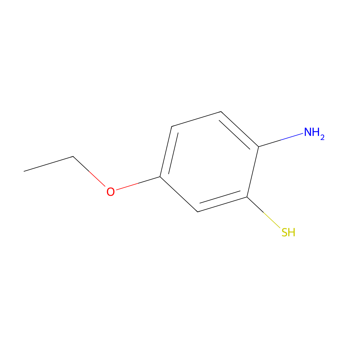 2-Amino-5-ethoxybenzenethiol molecular structure, CAS 34250-61-8
