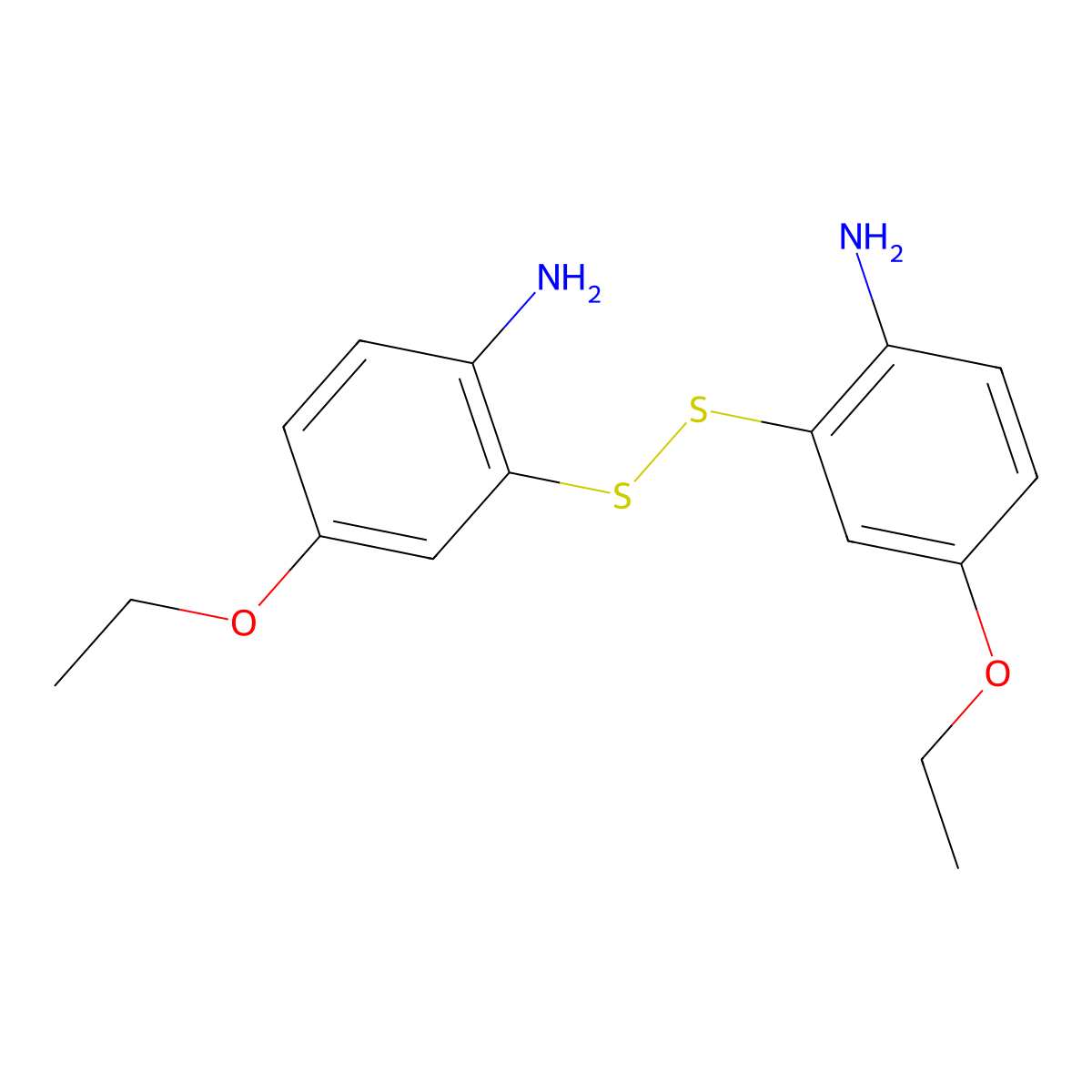2-[(2-Amino-5-ethoxyphenyl)disulfanyl]-4-ethoxyaniline molecular structure, CAS 34250-62-9