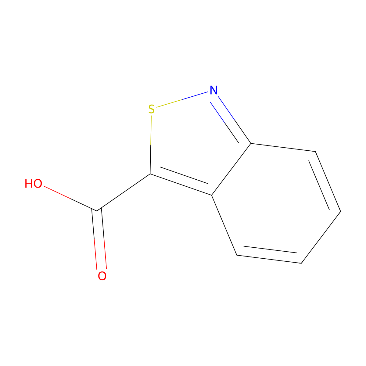 2,1-Benzothiazole-3-carboxylic acid molecular structure, CAS 34250-66-3