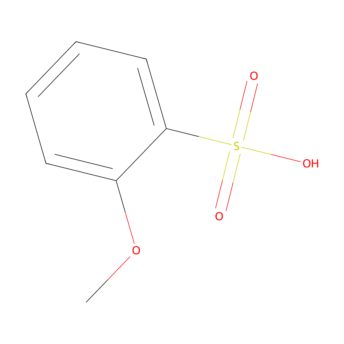 2-Methoxy-benzenesulfonic acid molecular structure, CAS 34256-00-3