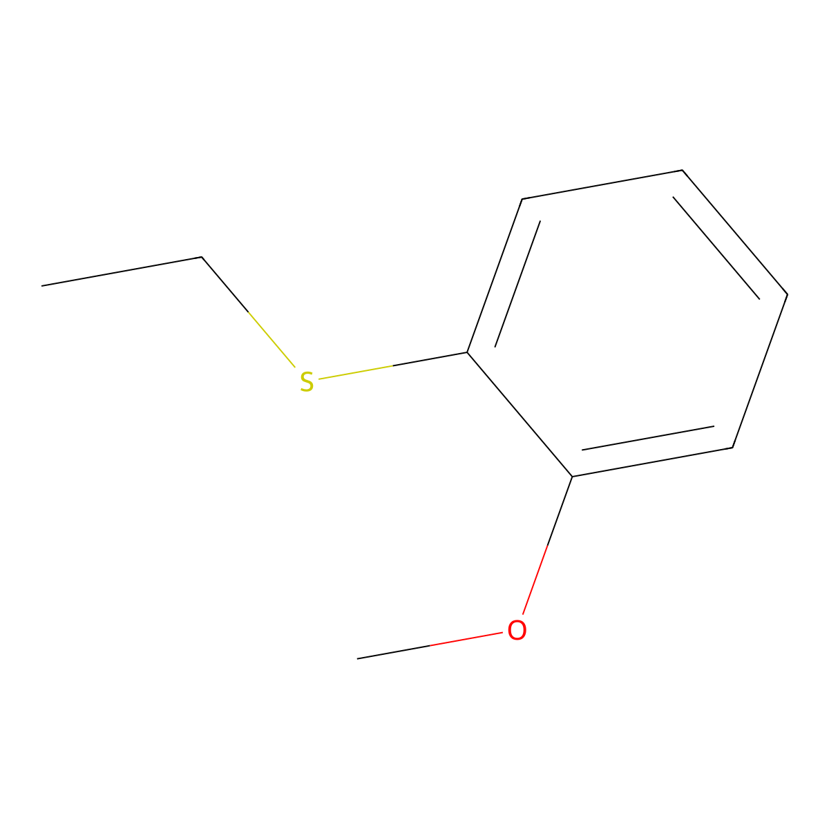 Ethyl 2-methoxyphenyl sulfide molecular structure, CAS 34257-56-2