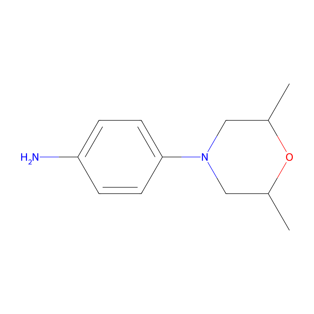 4-(Cis-2,6-dimethylmorpholino)aniline molecular structure, CAS 342578-24-9