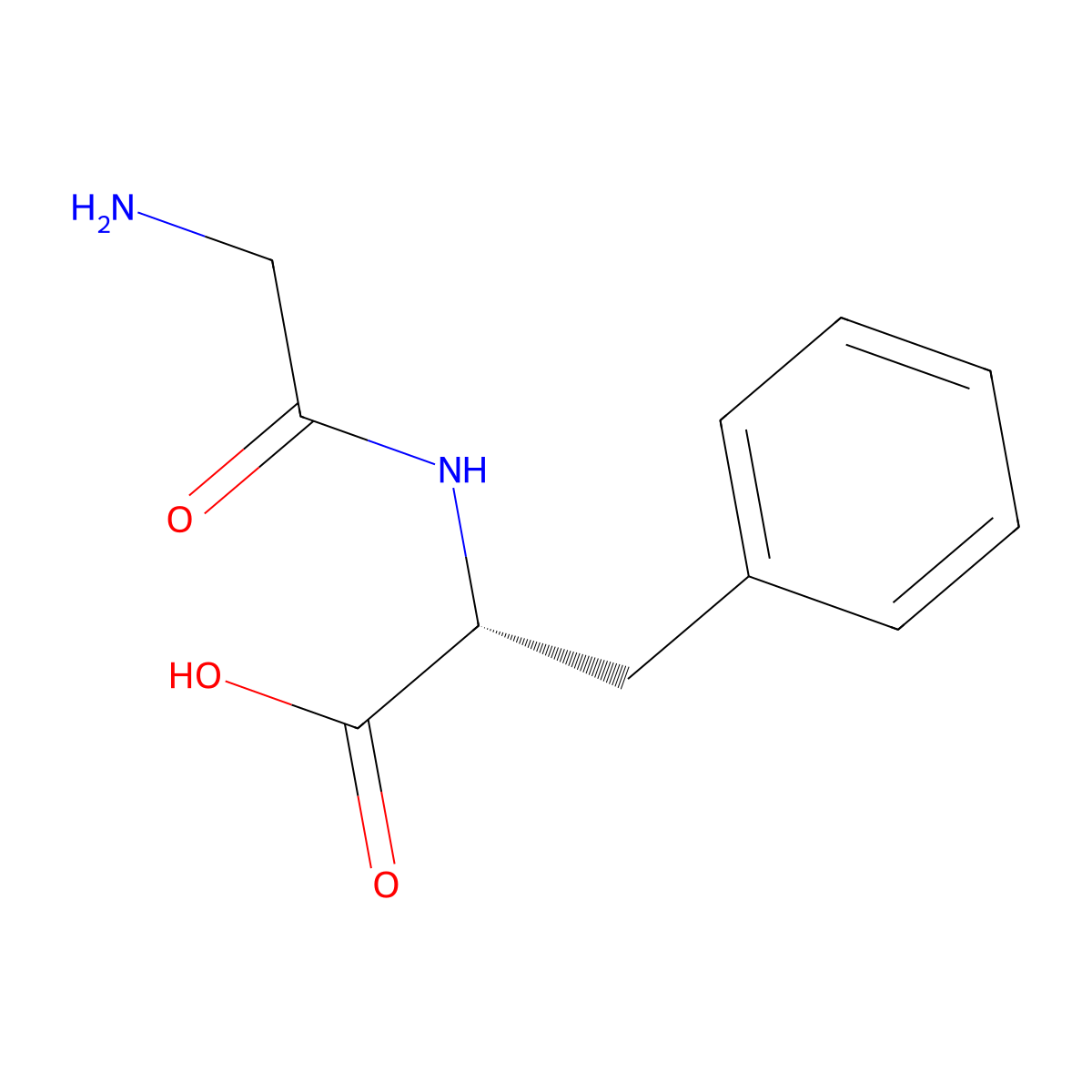 Glycyl-D-phenylalanine molecular structure, CAS 34258-14-5
