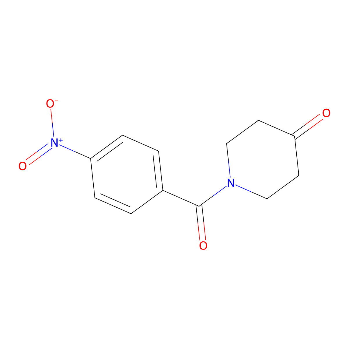 1-(4-Nitrobenzoyl)piperidin-4-one molecular structure, CAS 34259-84-2