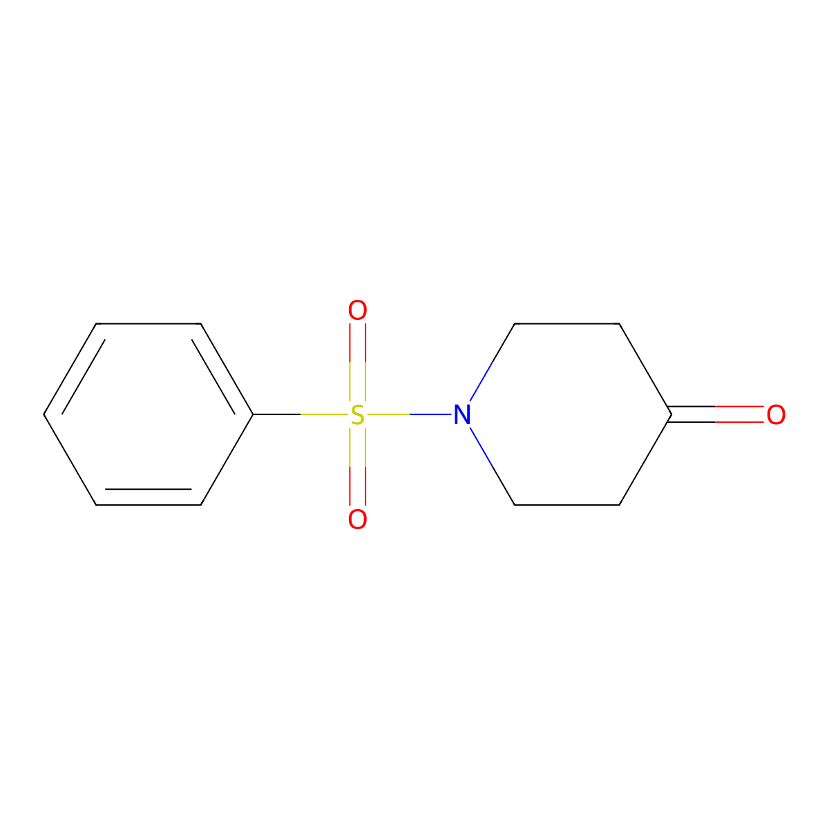 1-(Phenylsulfonyl)piperidin-4-one molecular structure, CAS 34259-86-4