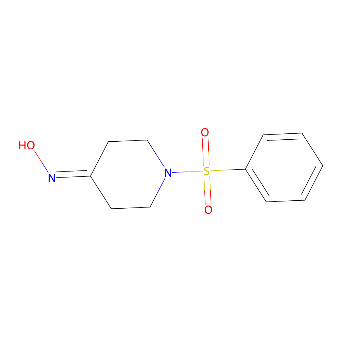 N-[1-(benzenesulfonyl)piperidin-4-ylidene]hydroxylamine molecular structure, CAS 34259-87-5