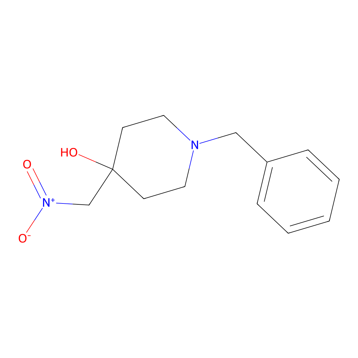 1-Benzyl-4-(nitromethyl)piperidin-4-ol molecular structure, CAS 34259-89-7