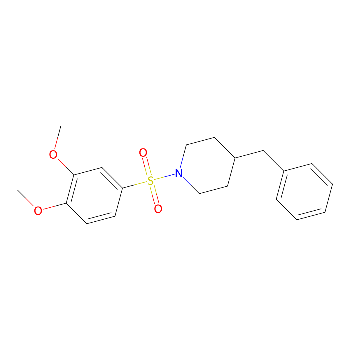 4-Benzyl-1-[(3,4-dimethoxyphenyl)sulfonyl]piperidine molecular structure, CAS 342591-10-0