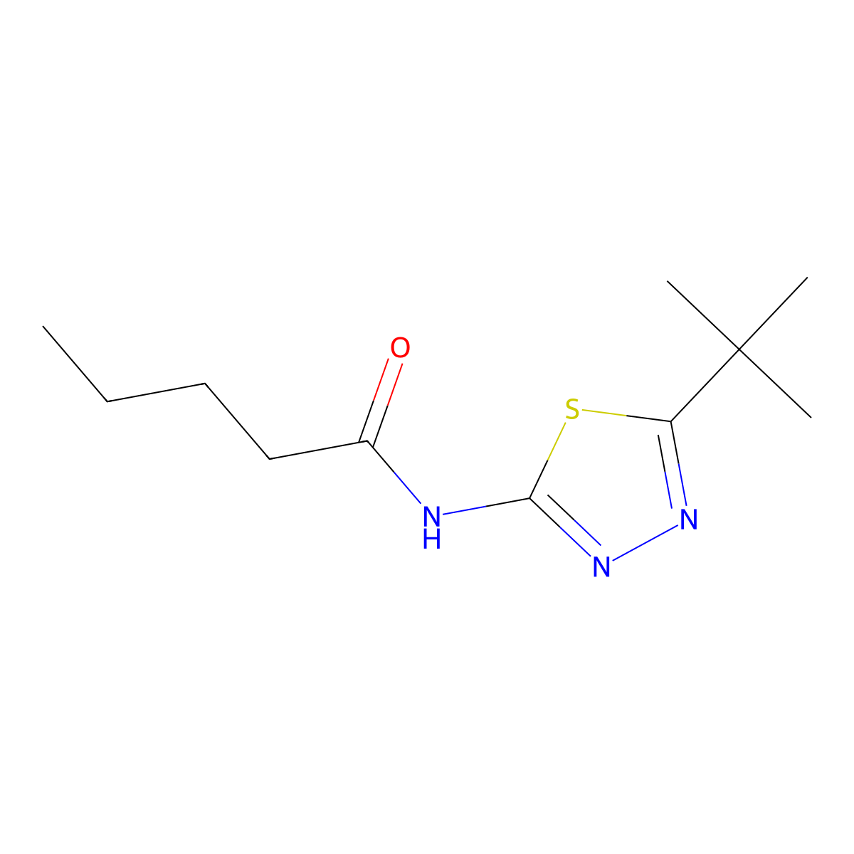 N-(5-tert-butyl-1,3,4-thiadiazol-2-yl)pentanamide molecular structure, CAS 342592-04-5