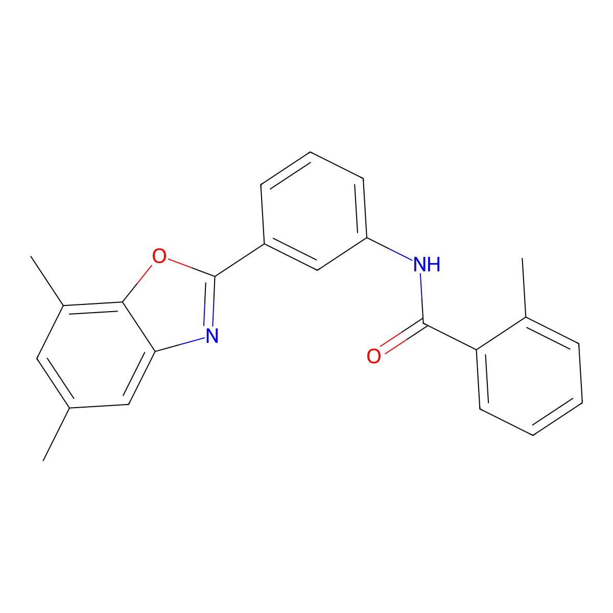 N-[3-(5,7-dimethyl-1,3-benzoxazol-2-yl)phenyl]-2-methylbenzamide molecular structure, CAS 342592-33-0