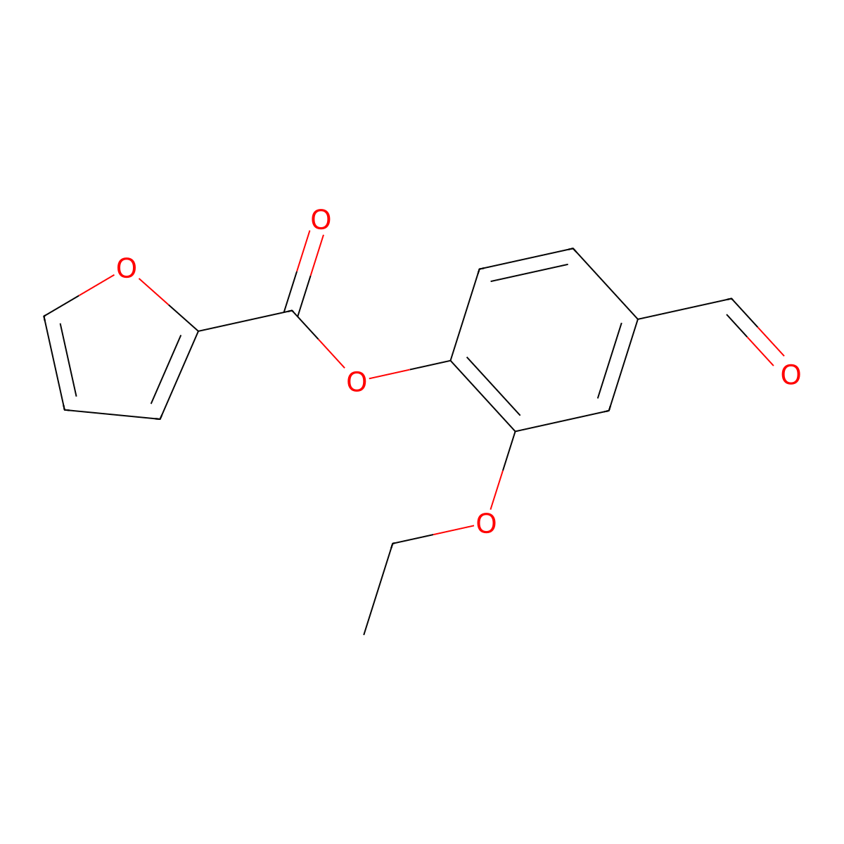 2-Ethoxy-4-formylphenyl 2-furoate molecular structure, CAS 342592-57-8