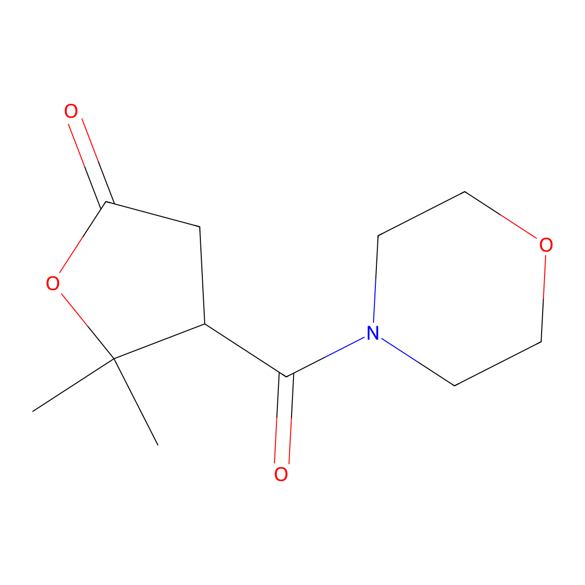 5,5-Dimethyl-4-(morpholine-4-carbonyl)oxolan-2-one molecular structure, CAS 342594-48-3
