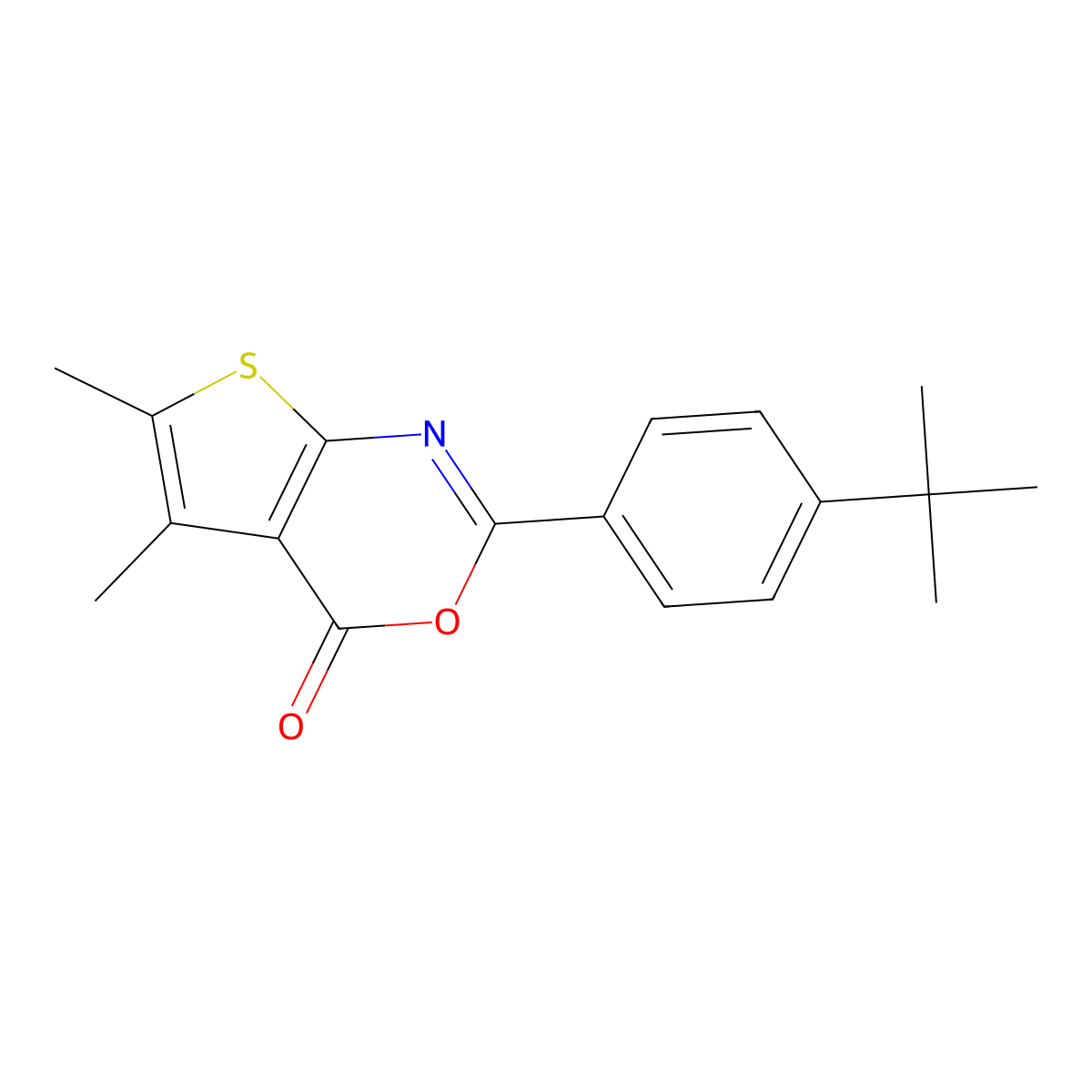 2-[4-(1,1-Dimethylethyl)phenyl]-5,6-dimethyl-4H-thieno[2,3-d][1,3]oxazin-4-one molecular structure, CAS 342594-81-4