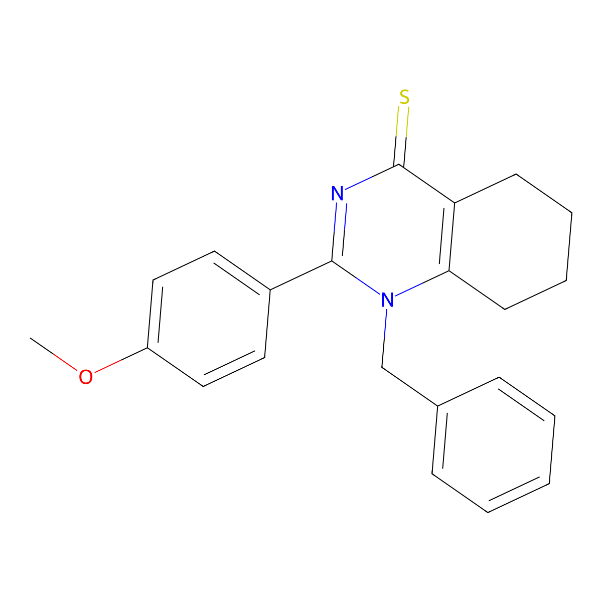 1-Benzyl-2-(4-methoxyphenyl)-5,6,7,8-tetrahydroquinazoline-4-thione molecular structure, CAS 342595-11-3
