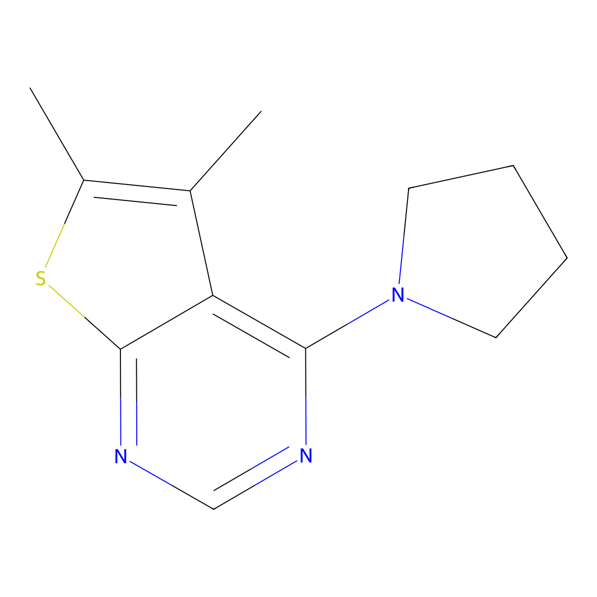 5,6-Dimethyl-4-(1-pyrrolidinyl)thieno[2,3-d]pyrimidine molecular structure, CAS 342595-66-8