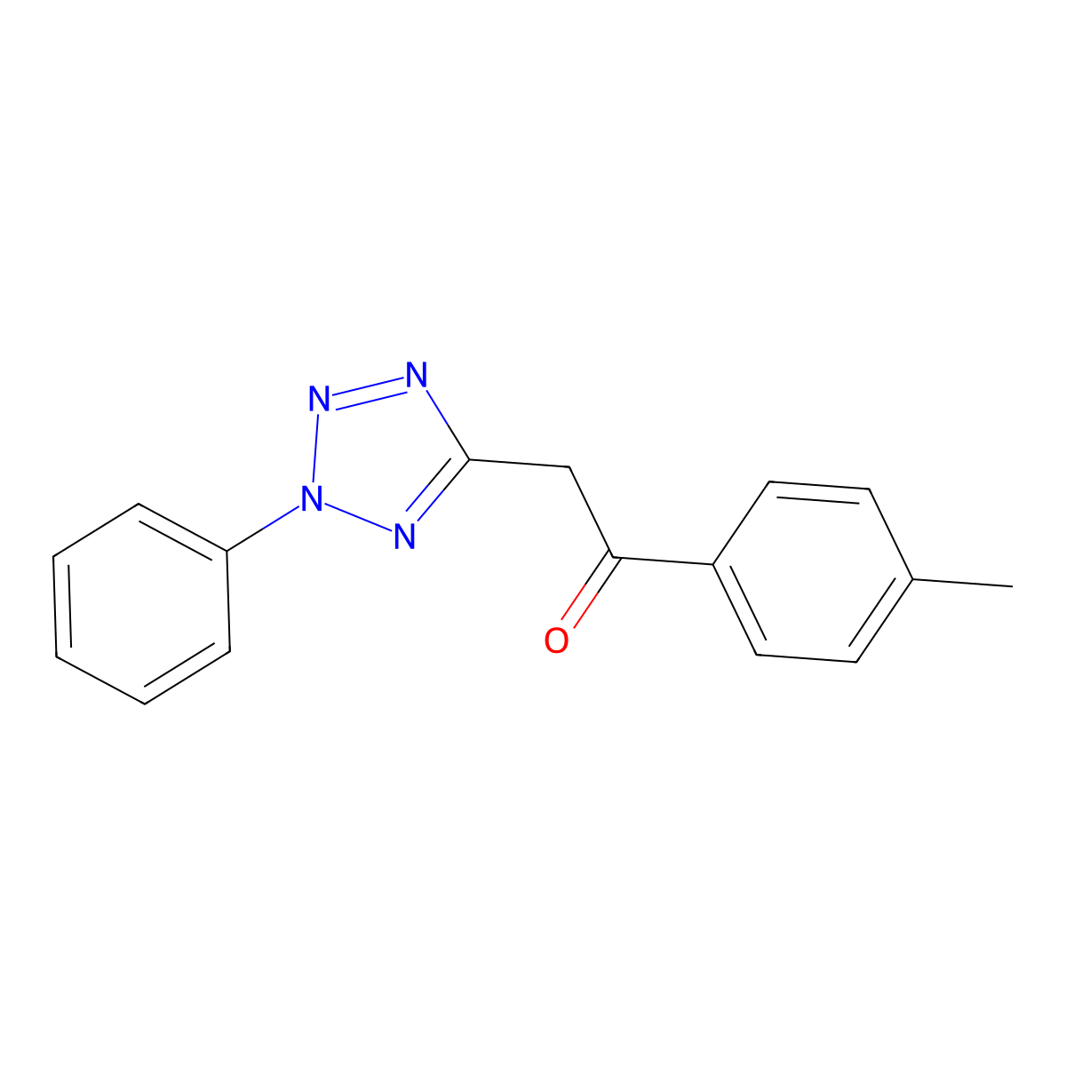 1-(4-methylphenyl)-2-(2-phenyl-2H-tetraazol-5-yl)ethanone molecular structure, CAS 342596-05-8