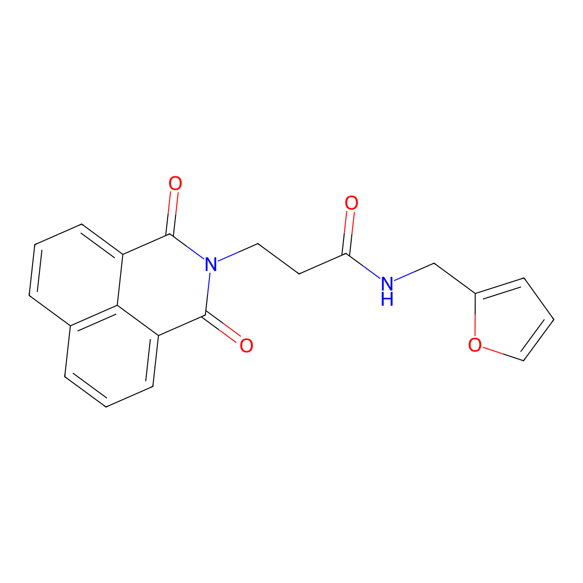 3-(1,3-dioxo-1H-benzo[de]isoquinolin-2(3H)-yl)-N-(furan-2-ylmethyl)propanamide molecular structure, CAS 342596-33-2