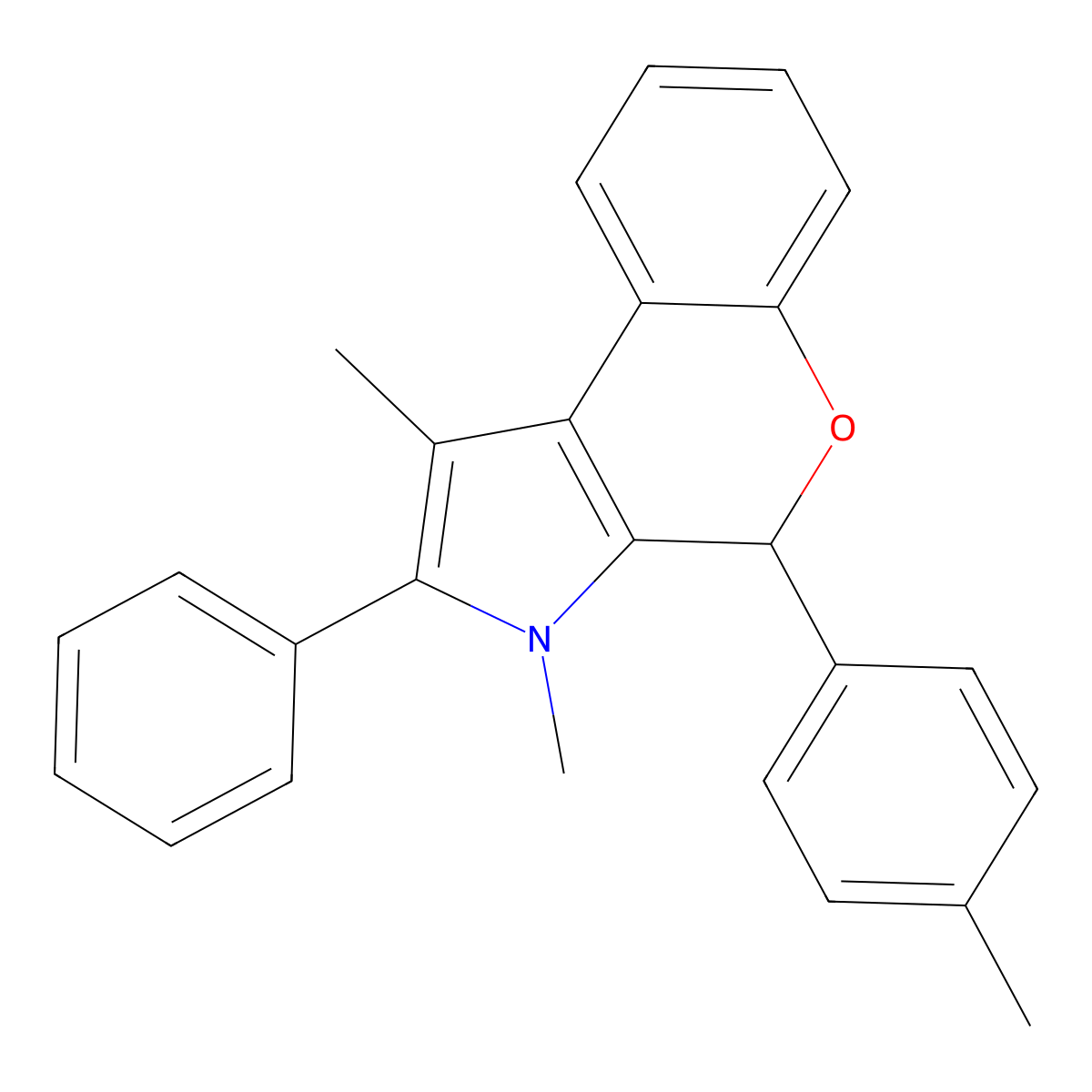 1,3-Dimethyl-4-(4-methylphenyl)-2-phenyl-3,4-dihydrochromeno[3,4-b]pyrrole molecular structure, CAS 342596-35-4