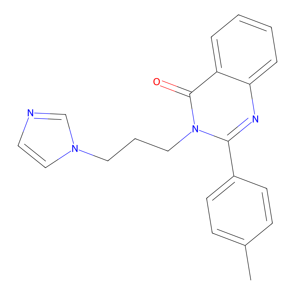 3-(3-Imidazol-1-ylpropyl)-2-(4-methylphenyl)quinazolin-4-one molecular structure, CAS 342596-36-5