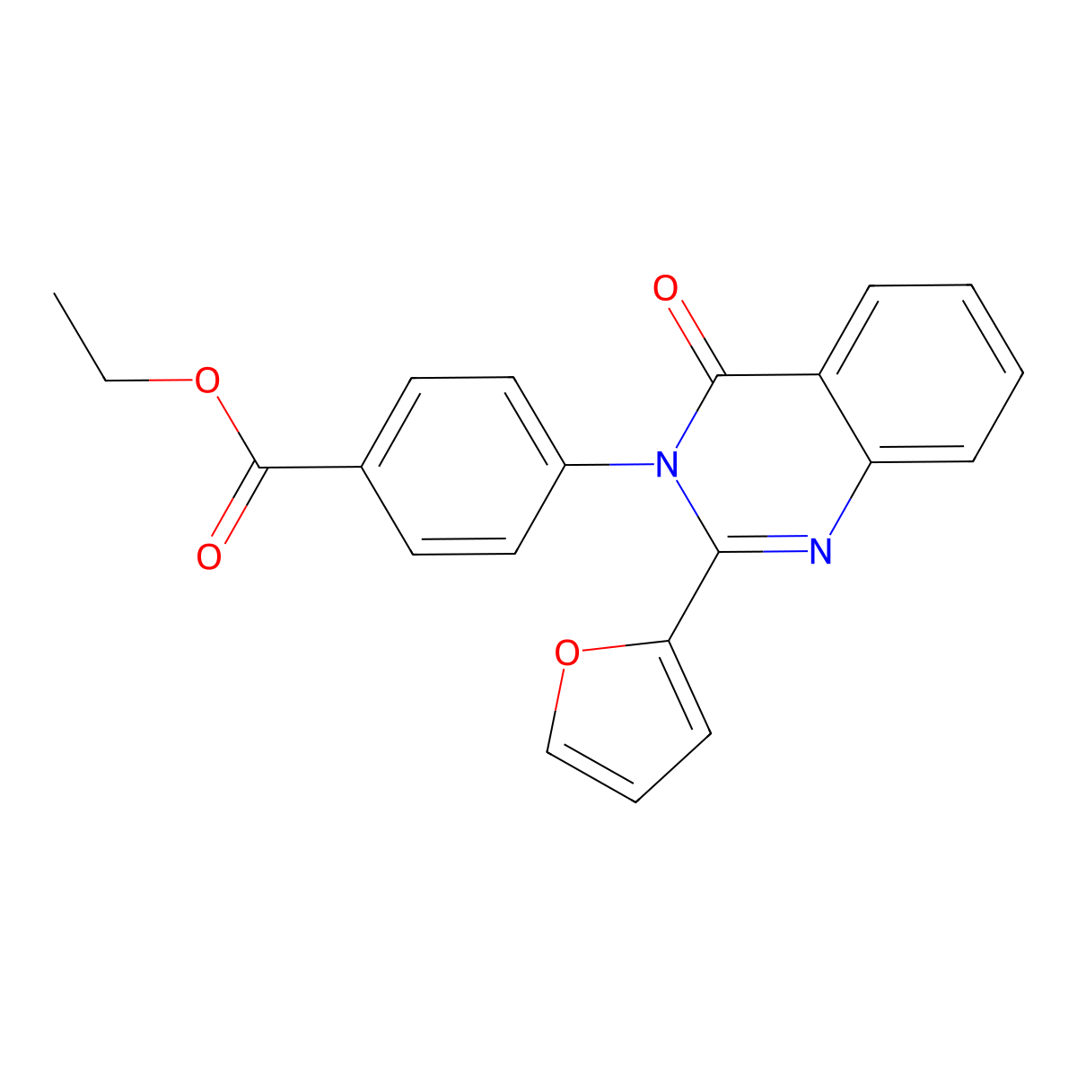 Ethyl 4-[2-(furan-2-yl)-4-oxoquinazolin-3-yl]benzoate molecular structure, CAS 342596-38-7