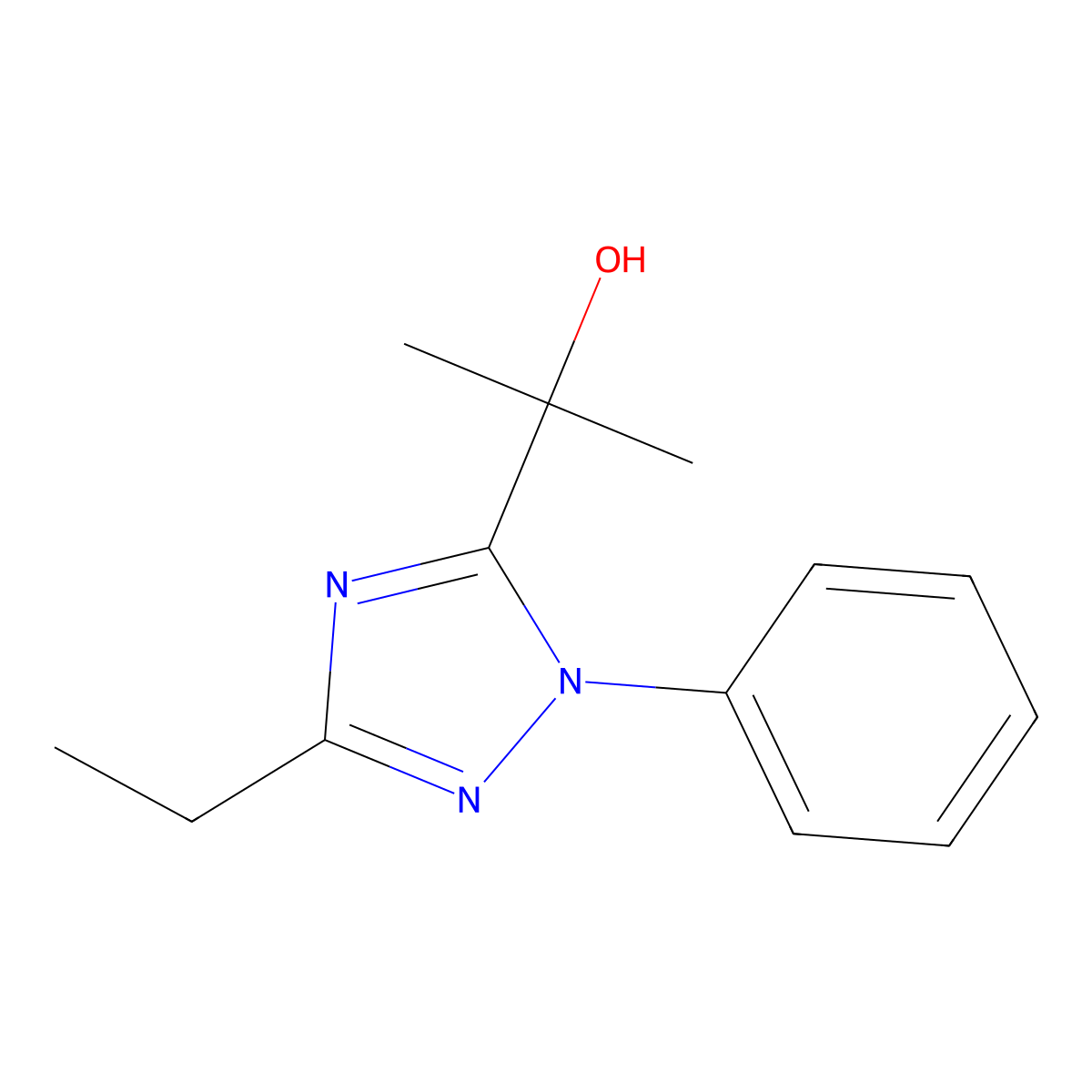 2-(5-Ethyl-2-phenyl-1,2,4-triazol-3-yl)propan-2-ol molecular structure, CAS 342596-40-1