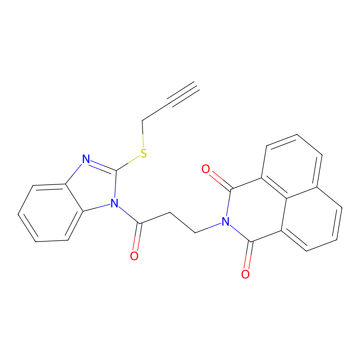 2-[3-Oxo-3-(2-prop-2-ynylsulfanylbenzimidazol-1-yl)propyl]benzo[de]isoquinoline-1,3-dione molecular structure, CAS 342596-88-7
