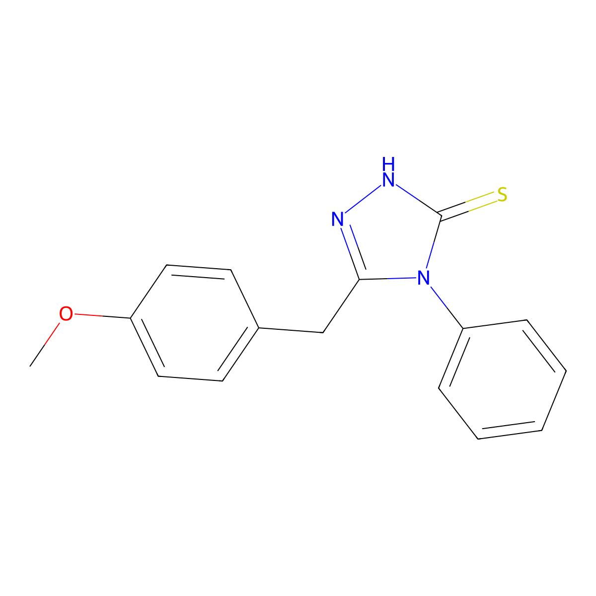 5-(4-methoxybenzyl)-4-phenyl-4H-1,2,4-triazole-3-thiol molecular structure, CAS 342597-54-0
