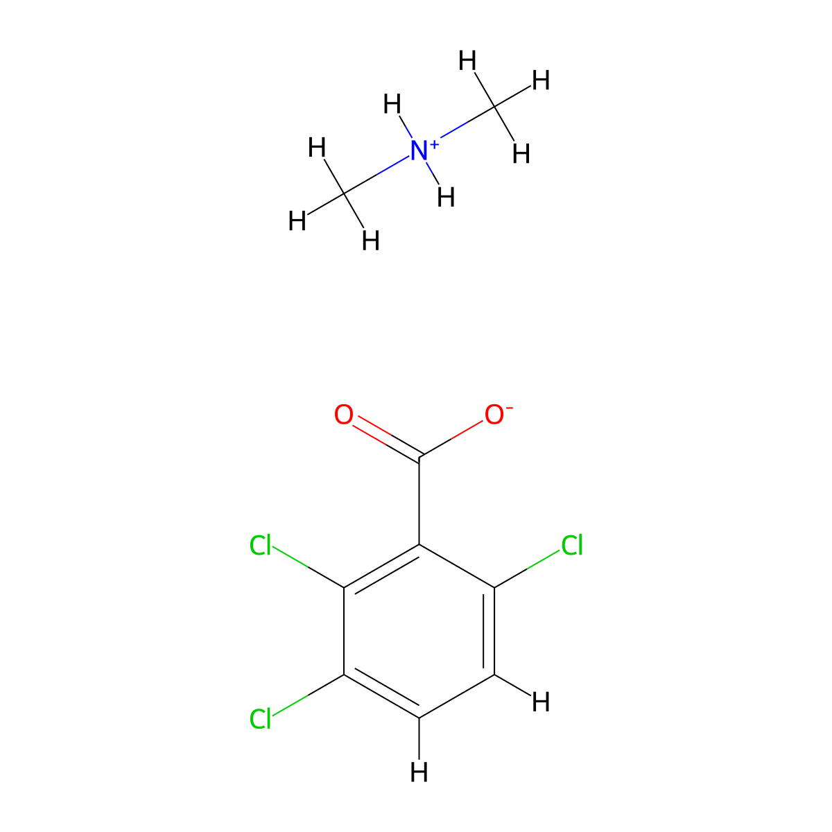 2,3,6-TBA-dimethylammonium molecular structure, CAS 3426-62-8