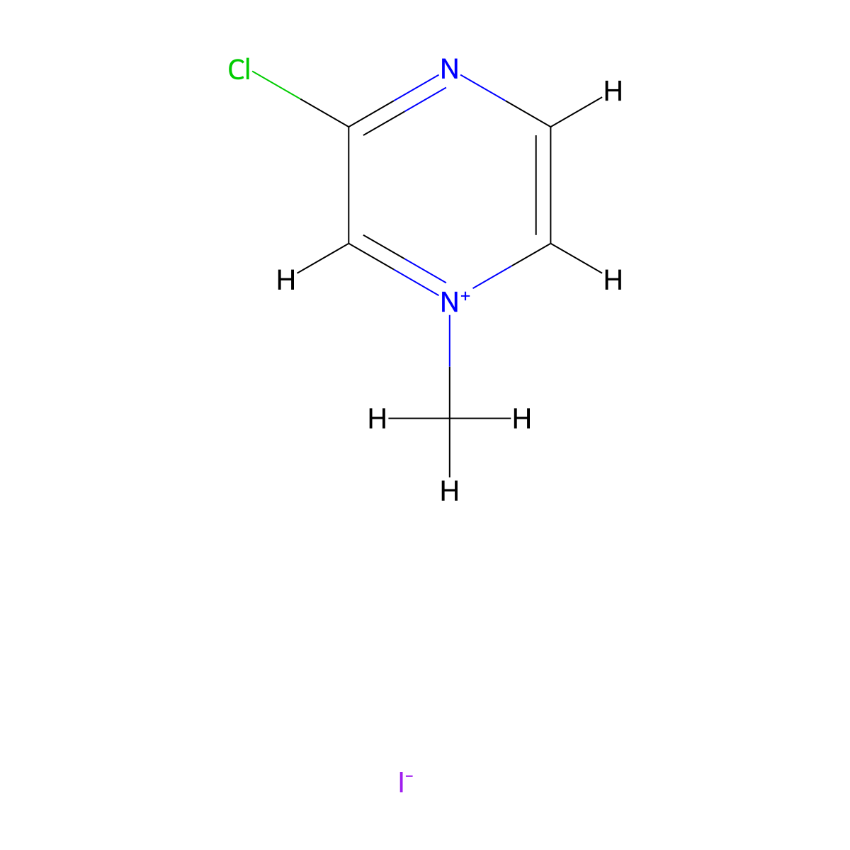 3-Chloro-1-methylpyrazin-1-ium iodide molecular structure, CAS 34260-02-1