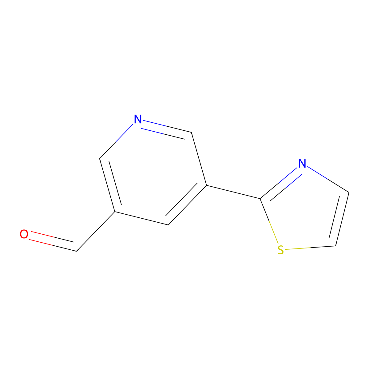 5-(1,3-Thiazol-2-yl)pyridine-3-carbaldehyde molecular structure, CAS 342600-94-6
