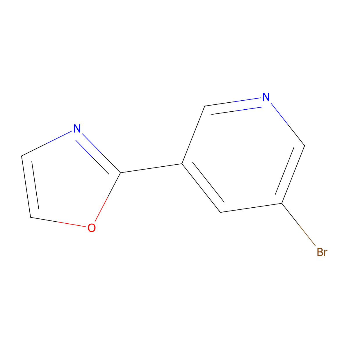 2-(5-Bromopyridin-3-yl)oxazole molecular structure, CAS 342600-96-8