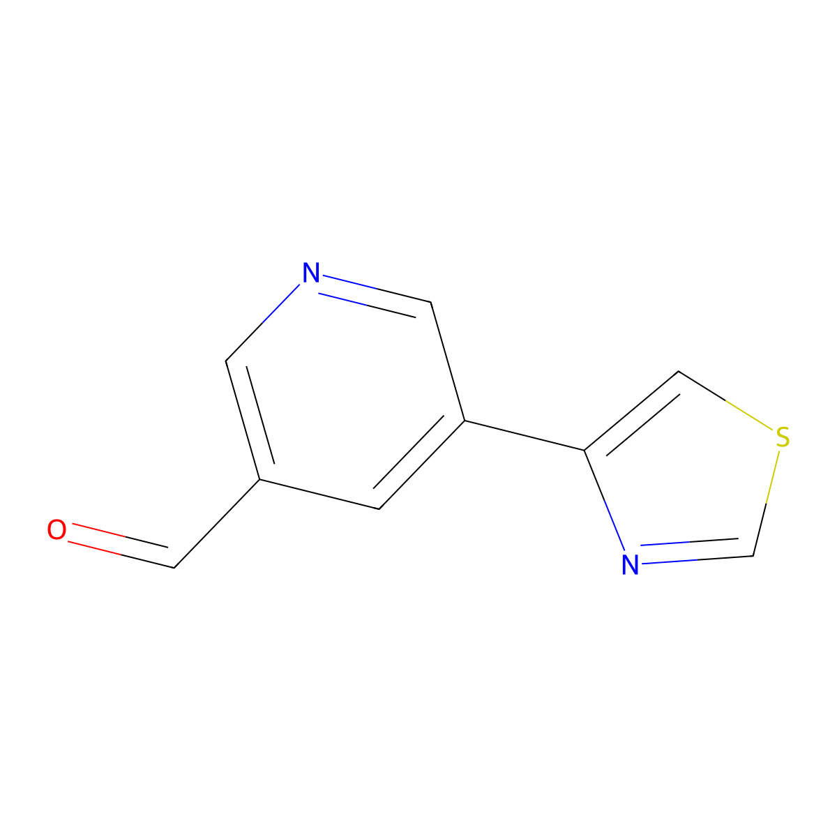 5-(1,3-Thiazol-4-yl)pyridine-3-carbaldehyde molecular structure, CAS 342600-99-1